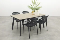 Stripe/Vigo 160x90 cm. stapelbare tuinset 5-delig