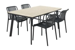 Stripe/Vigo 160x90 cm. stapelbare tuinset 5-delig