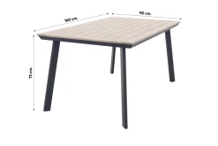 Stripe/Vigo 160x90 cm. stapelbare tuinset 5-delig