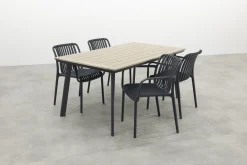 Stripe/Vigo 160x90 cm. stapelbare tuinset 5-delig