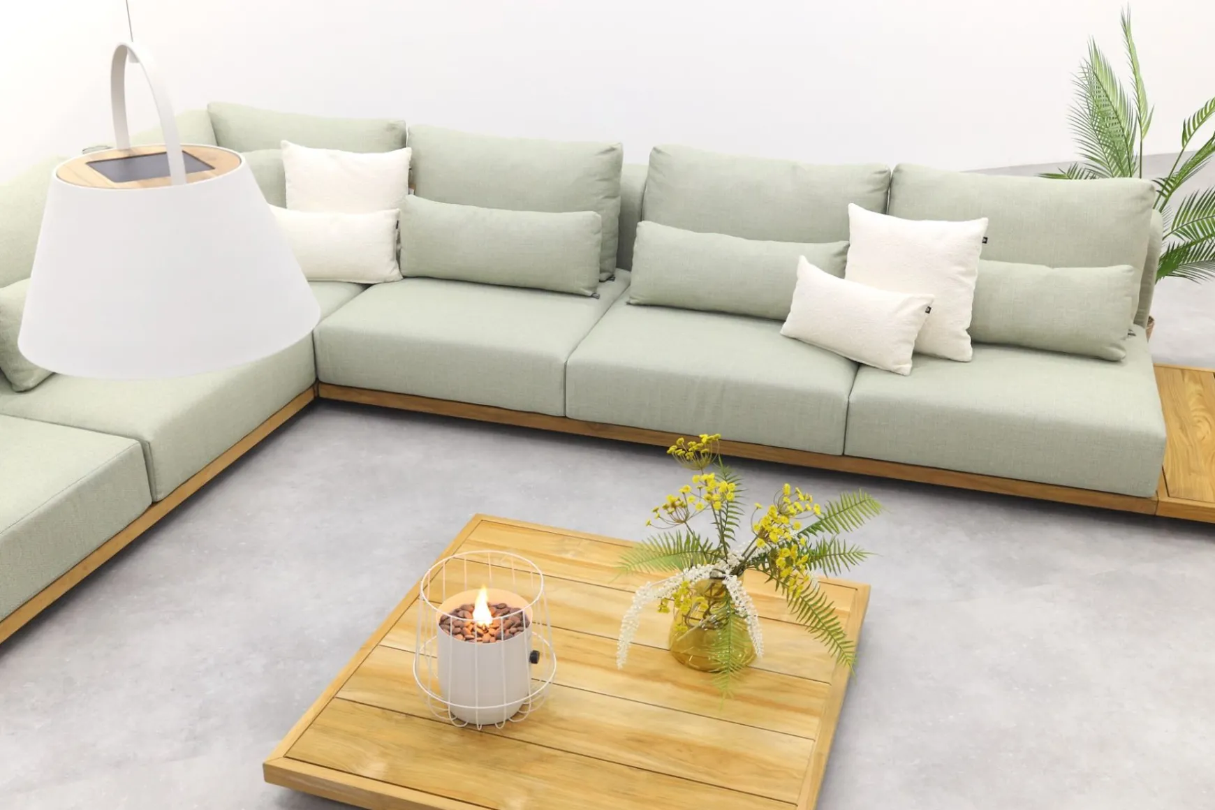 Suns Aspen loungeset - Soft green - Enkele loungetafel
