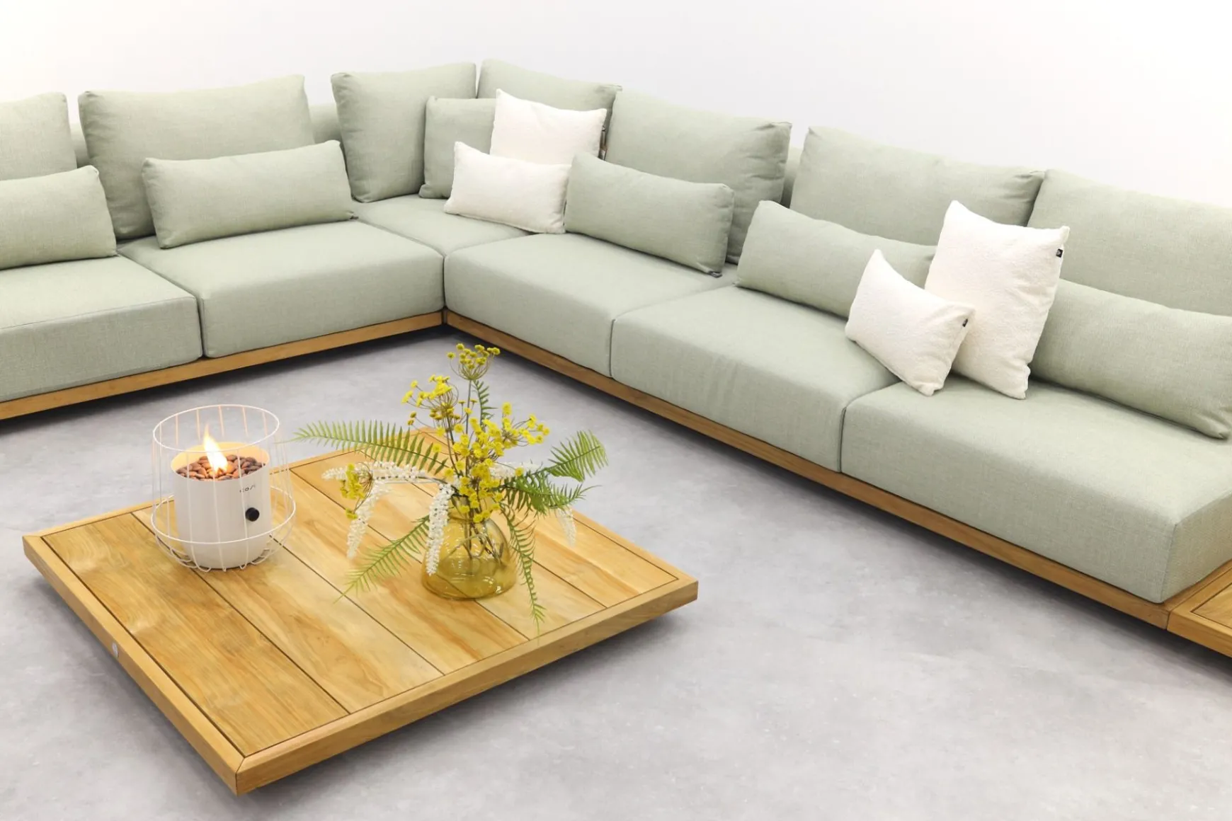 Suns Aspen loungeset - Soft green - Enkele loungetafel