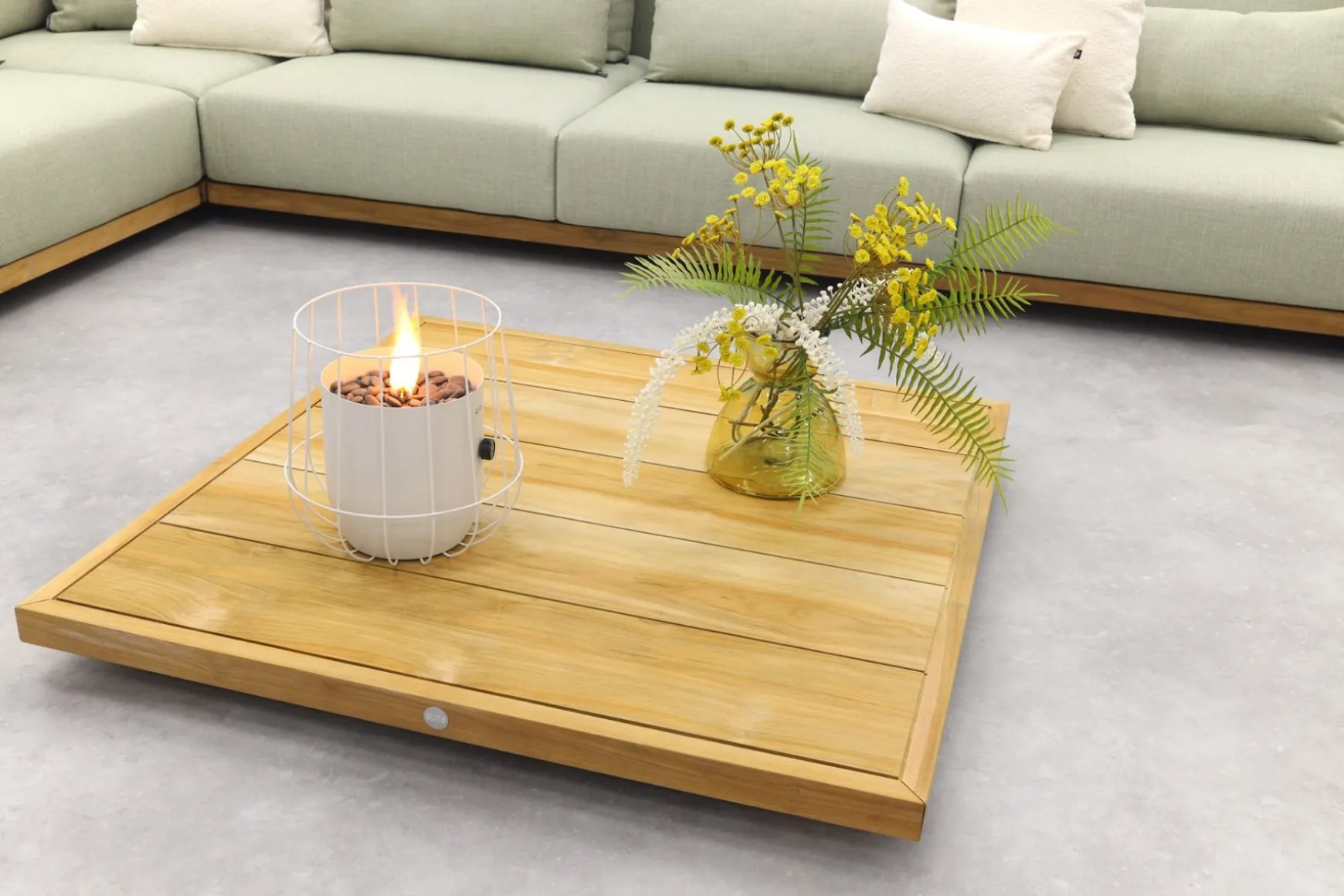 Suns Aspen loungeset - Soft green - Enkele loungetafel