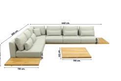 Suns Aspen loungeset - Soft green - Enkele loungetafel