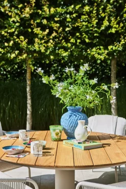 Suns Dolce/Grado low dining ronde 6-persoons tuinset - Zand/Teak
