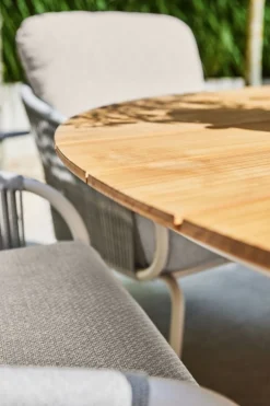 Suns Dolce/Grado low dining ronde 6-persoons tuinset - Zand/Teak