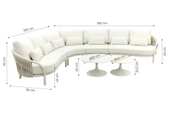 Suns Feroli/Nova organische hoekbank loungeset incl. middenelement - Camel Sand/Rope
