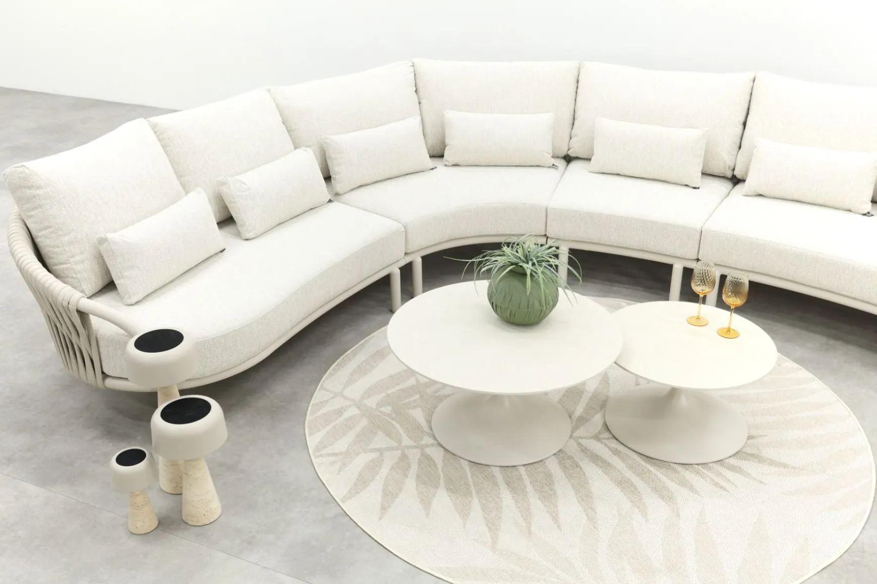 Suns Feroli/Nova organische hoekbank loungeset incl. middenelement - Camel Sand/Rope