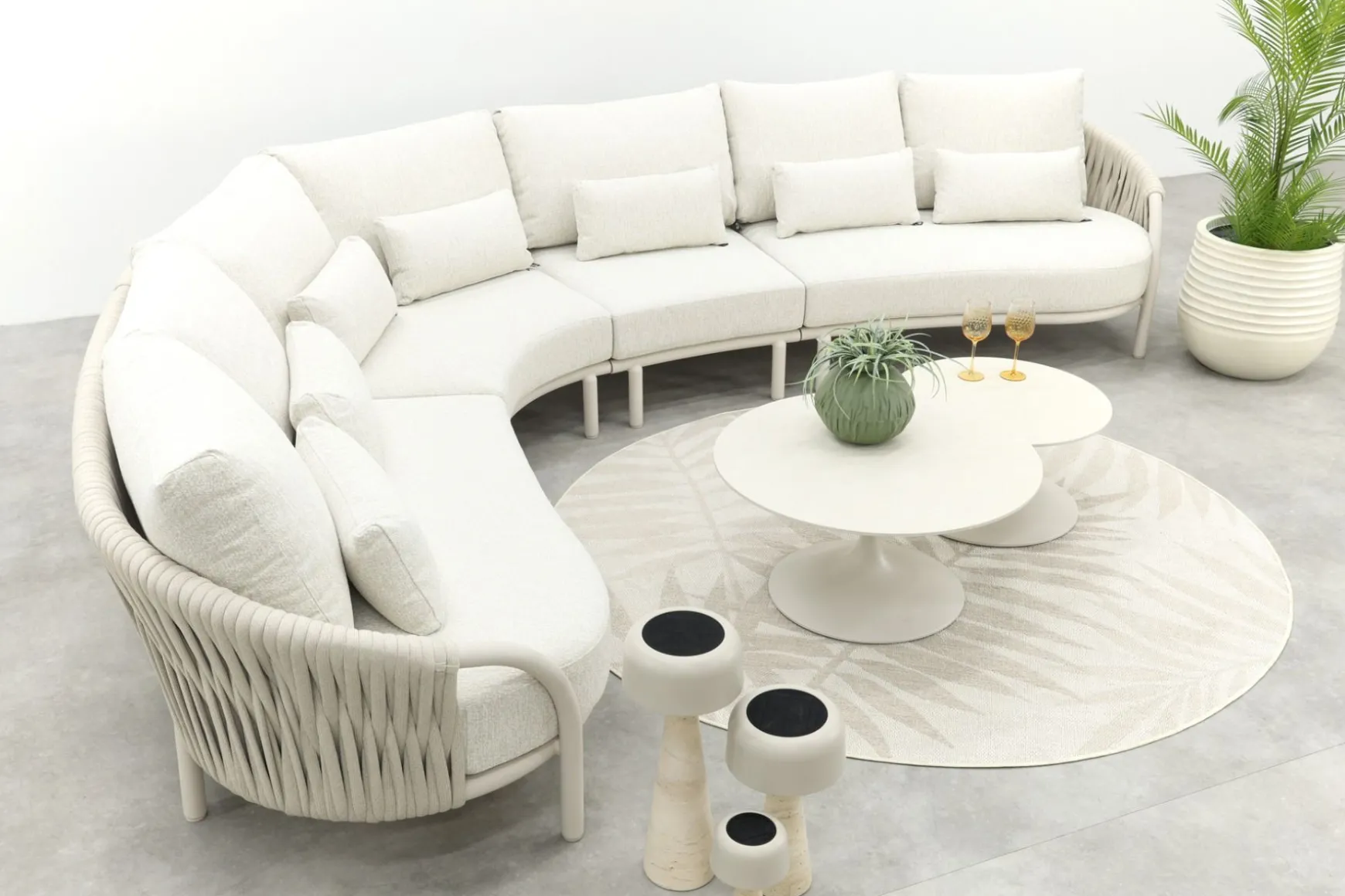 Suns Feroli/Nova organische hoekbank loungeset incl. middenelement - Camel Sand/Rope