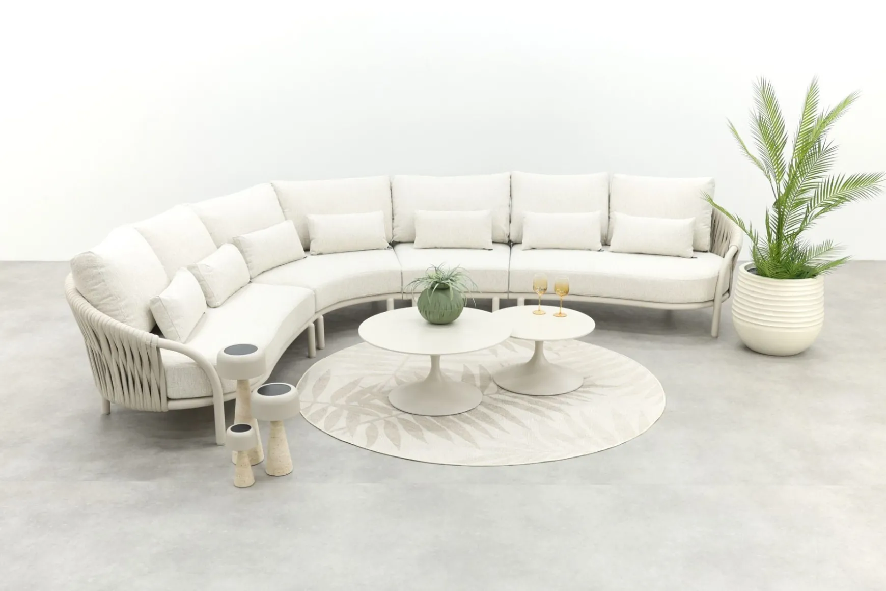 Suns Feroli/Nova organische hoekbank loungeset incl. middenelement - Camel Sand/Rope