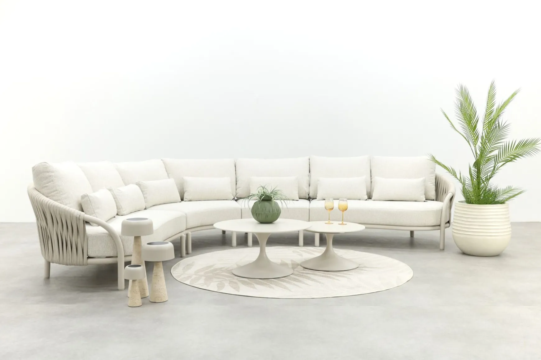 Suns Feroli/Nova organische hoekbank loungeset incl. middenelement - Camel Sand/Rope