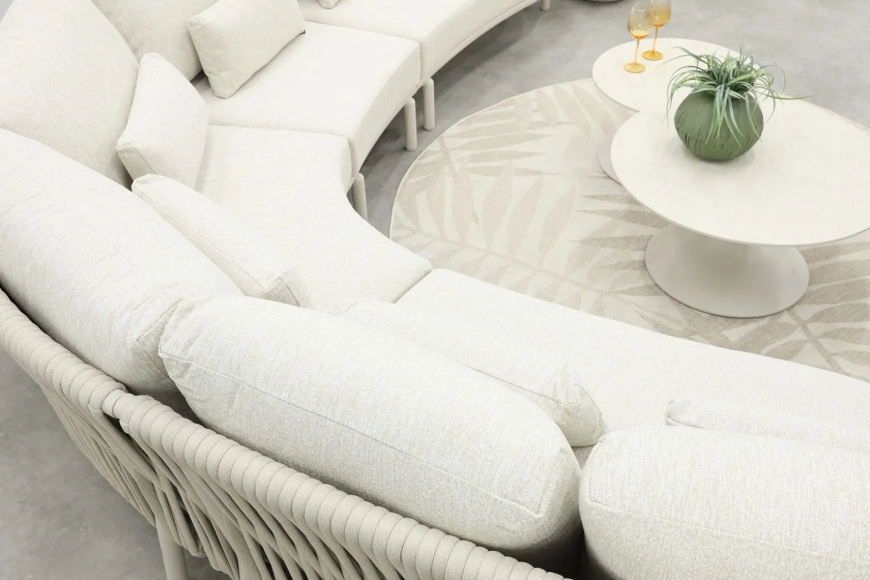 Suns Feroli/Nova organische hoekbank loungeset incl. middenelement - Camel Sand/Rope