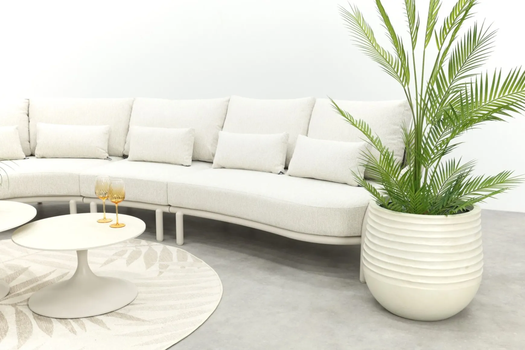 Suns Feroli/Nova organische hoekbank loungeset incl. middenelement - Camel Sand/Rope