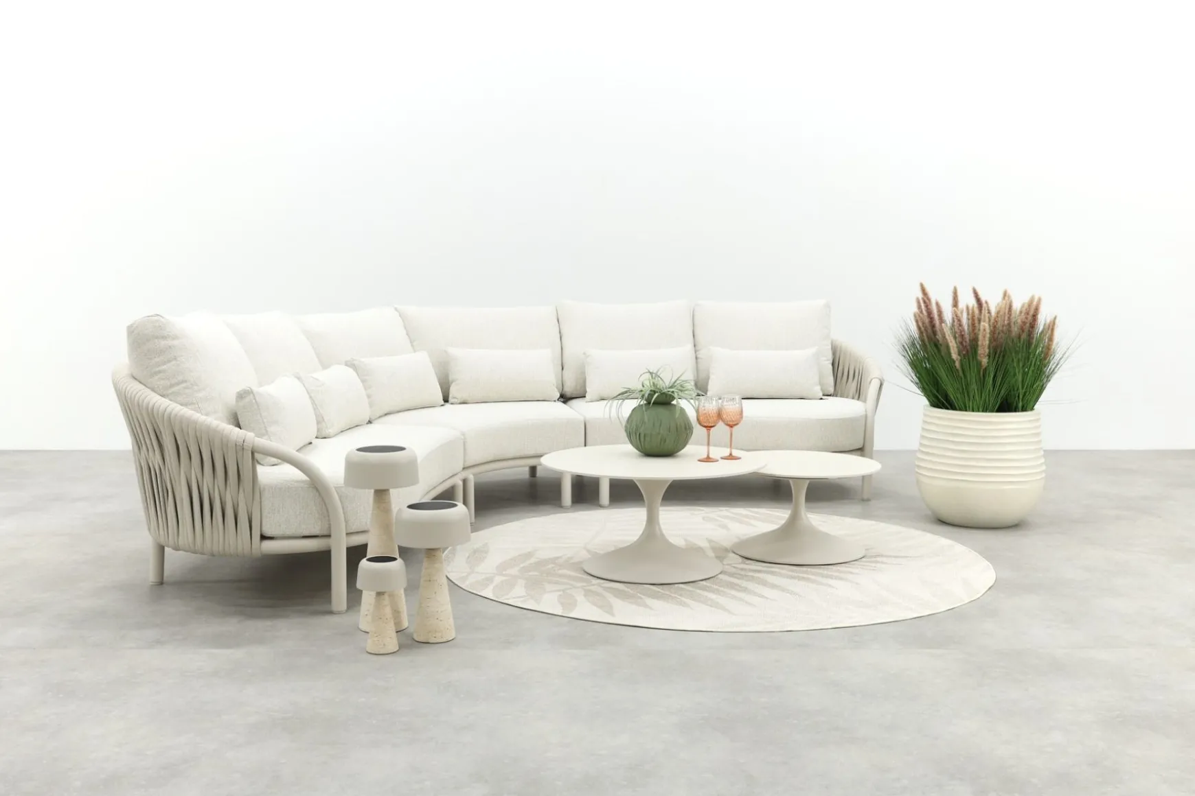 Suns Feroli/Nova organische hoekbank loungeset - Camel Sand/Rope