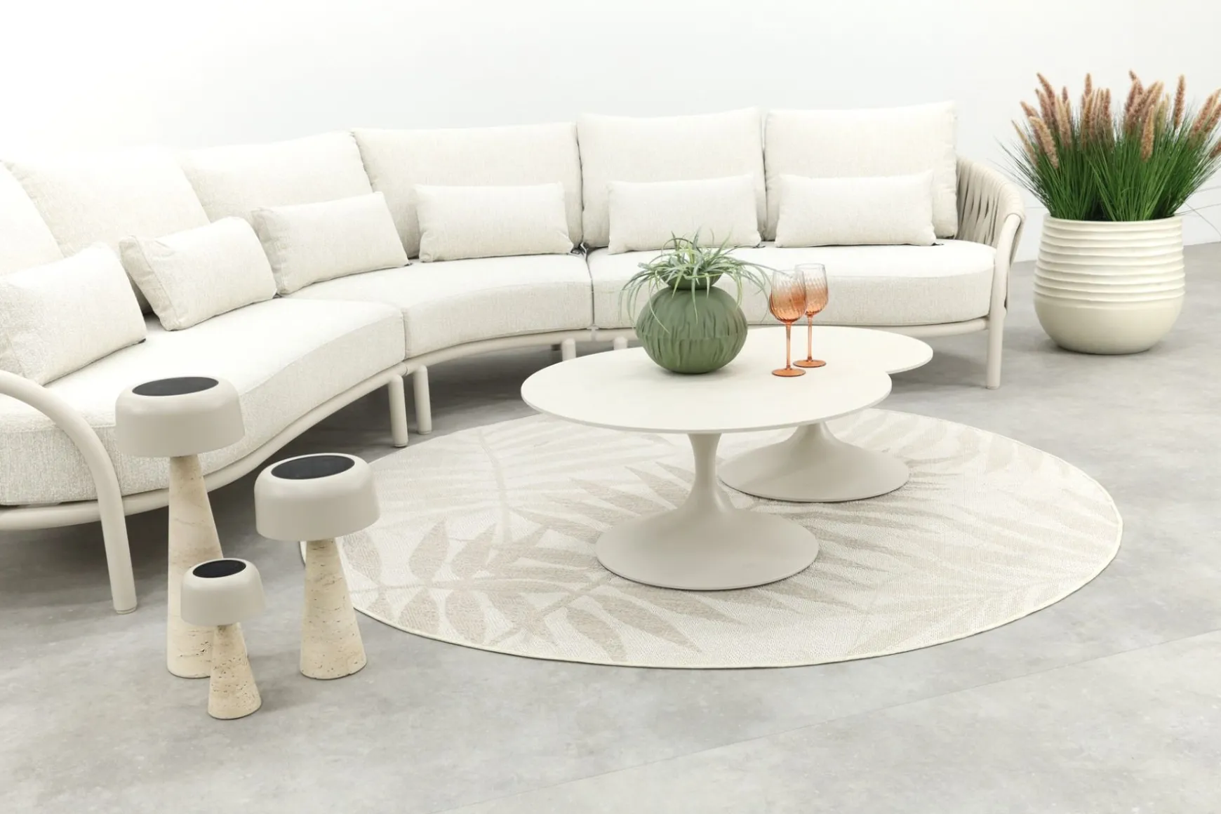 Suns Feroli/Nova organische hoekbank loungeset - Camel Sand/Rope