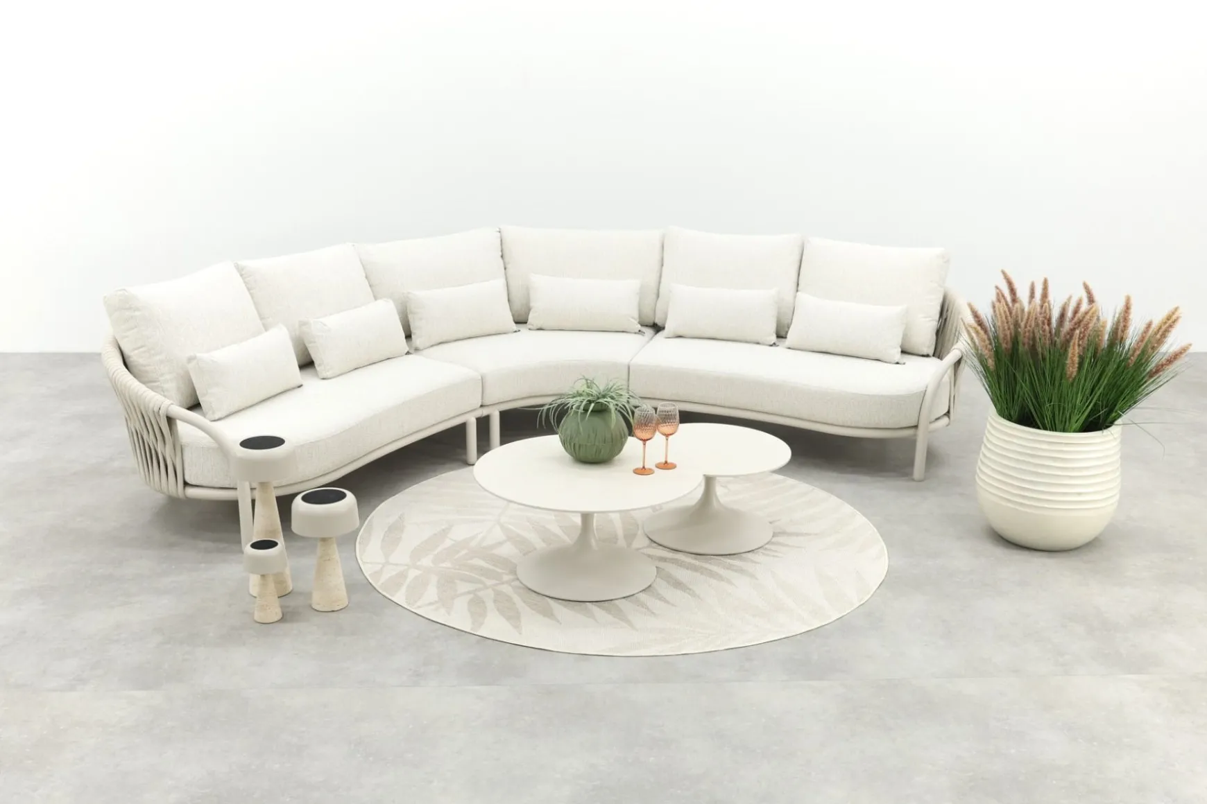 Suns Feroli/Nova organische hoekbank loungeset - Camel Sand/Rope