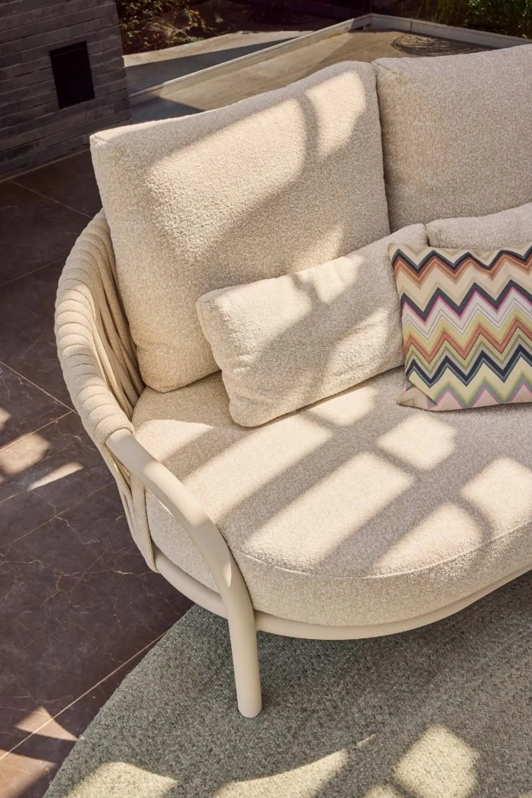 Suns Feroli/Nova organische hoekbank loungeset - Camel Sand/Rope