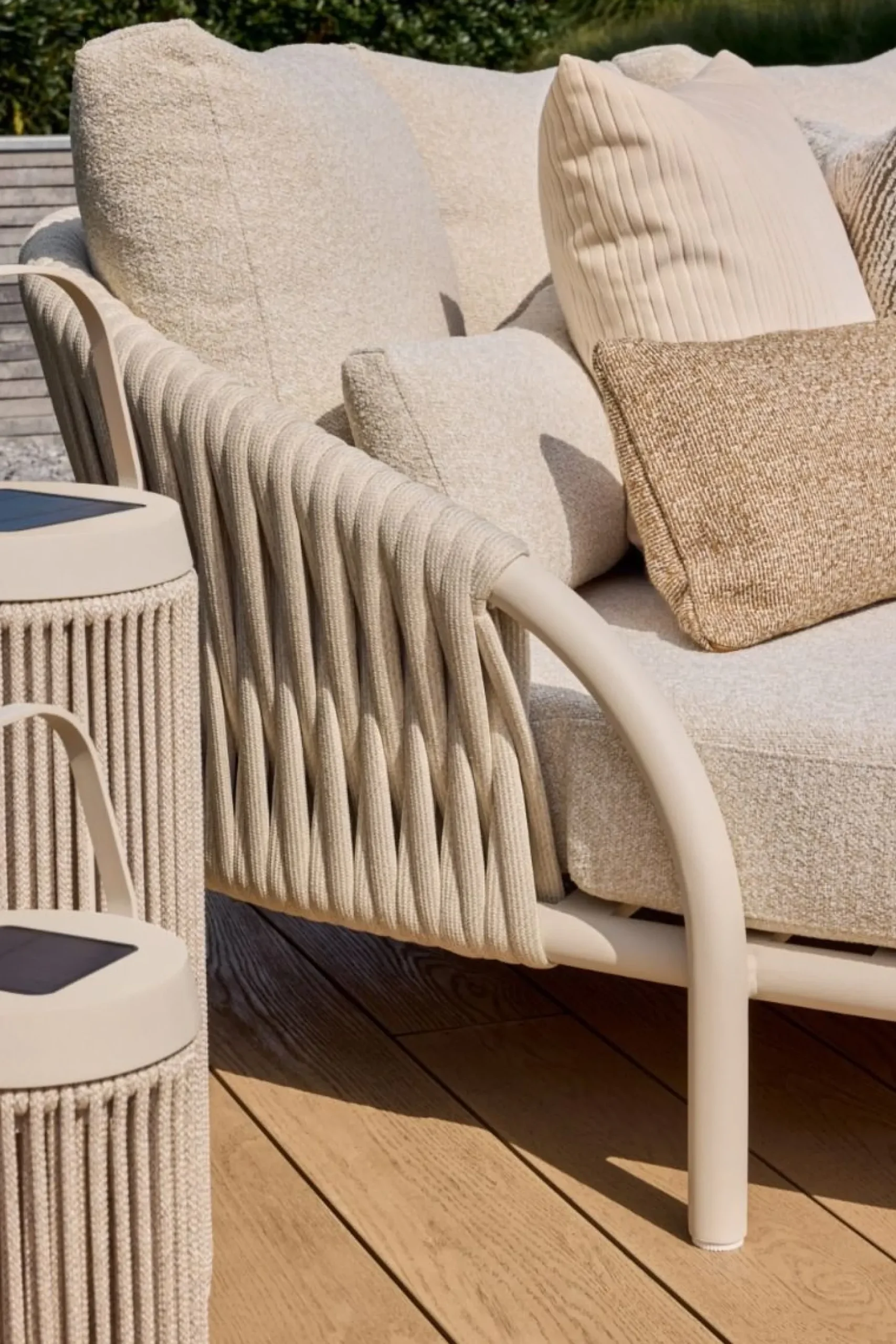 Suns Feroli/Nova organische hoekbank loungeset - Camel Sand/Rope
