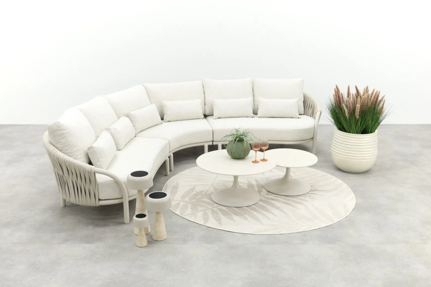 Suns Feroli/Nova organische hoekbank loungeset - Camel Sand/Rope