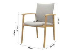 Suns Florine stapelbare dining tuinstoel - Taupe/Teak - Op=Op