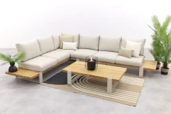 Suns Nardo loungeset - hoekbank - Camel Sand/Natural mixed weave