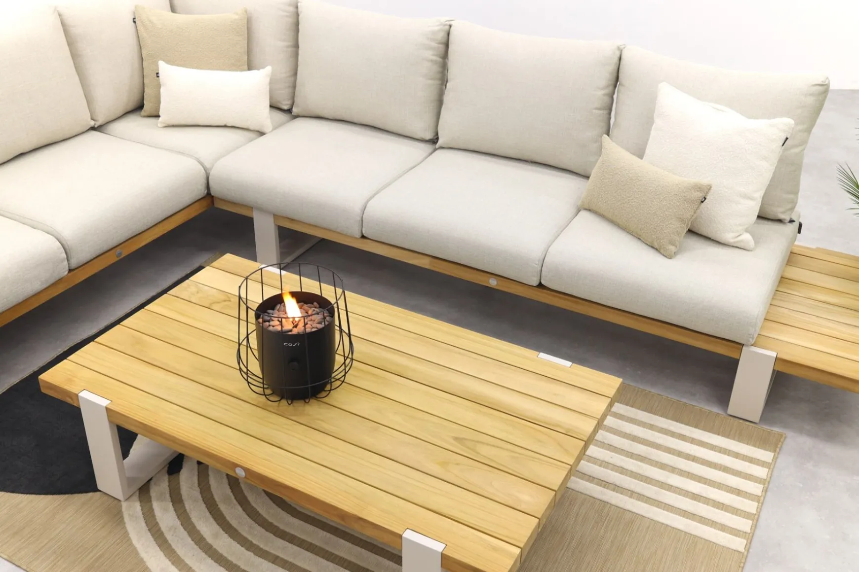 Suns Nardo loungeset - hoekbank - Camel Sand/Natural mixed weave