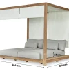 Suns Portofino daybed met hemel - Soft grey