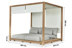 Suns Portofino daybed met hemel - Soft grey