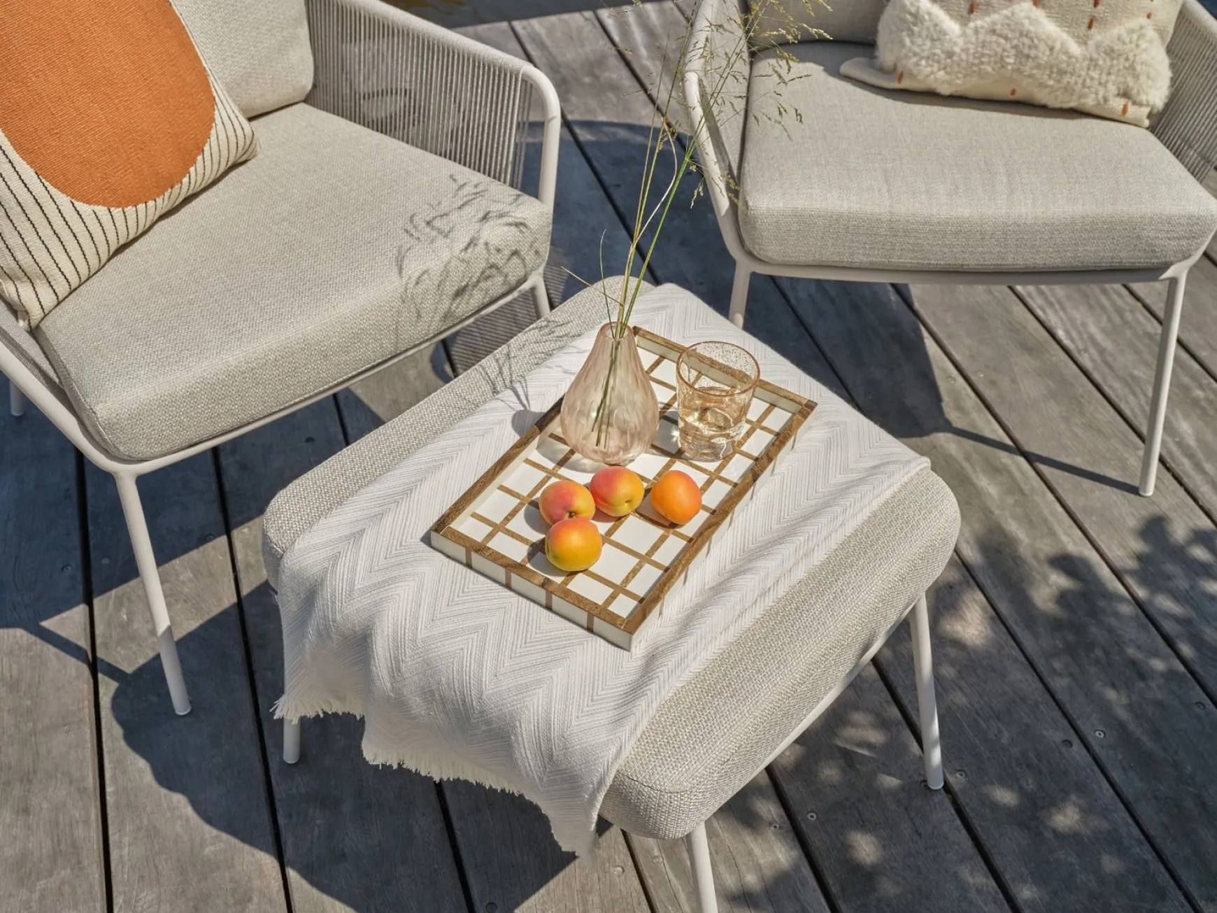 Suns Punta Dining Tuinstoel - Zandkleurig/Mat wit OP=OP