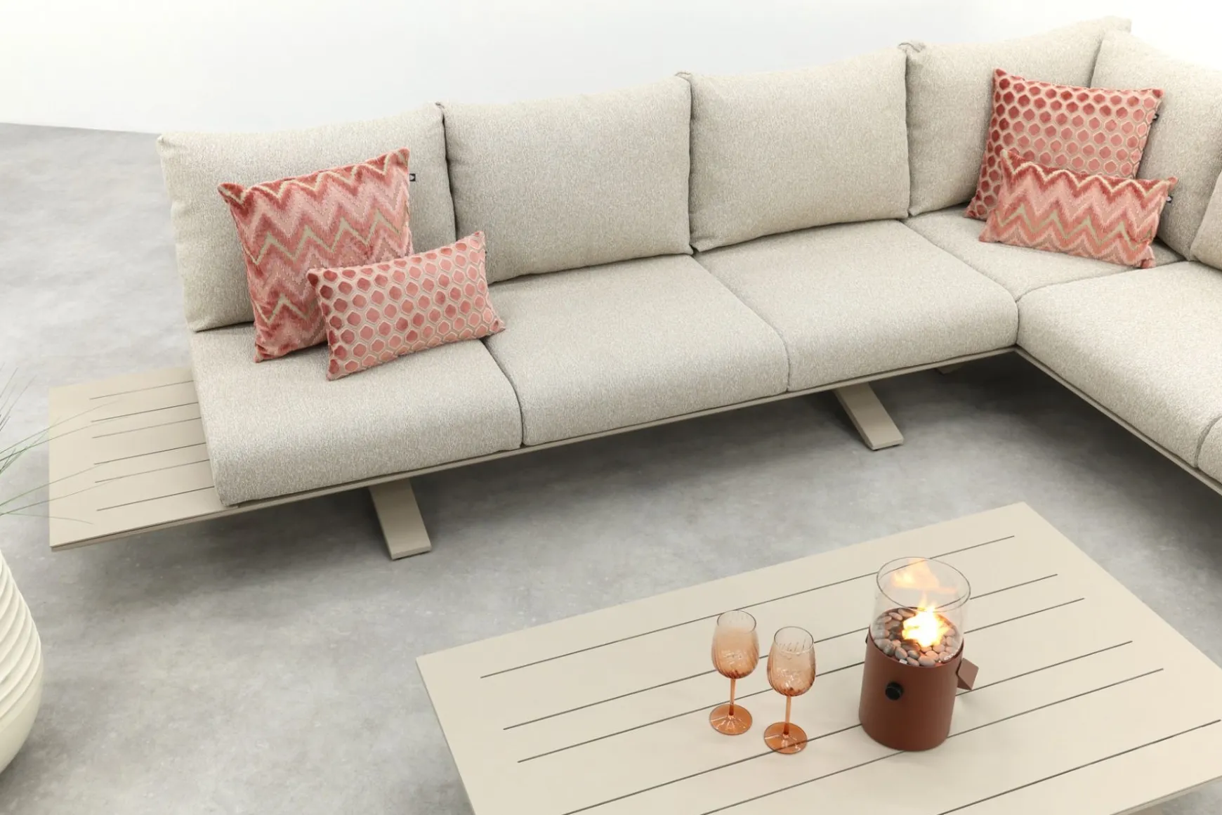 Suns Stockholm hoekbank loungeset - Champagne
