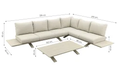 Suns Stockholm hoekbank loungeset - Champagne