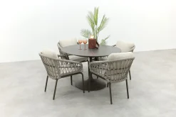 Suns Tosca/Nova ronde tuinset voor 4 personen Ø120 cm. - Rope/Brons