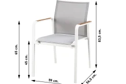 Suns Tutti stapelbare tuinstoel - Wit met teak armleuning