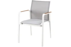 Suns Tutti stapelbare tuinstoel - Wit met teak armleuning