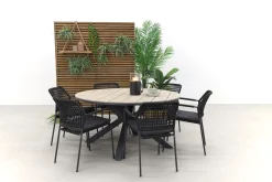 Taste Barista antraciet / Garden Impressions Edison 148 cm. - ronde tuinset