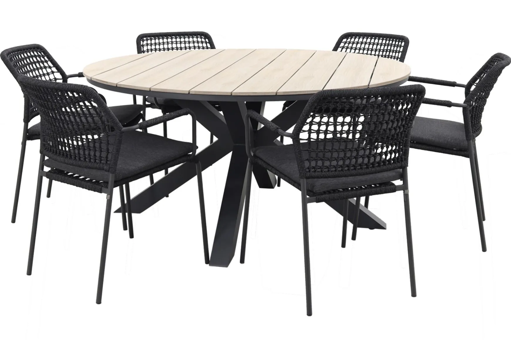 Taste Barista antraciet / Garden Impressions Edison 148 cm. - ronde tuinset
