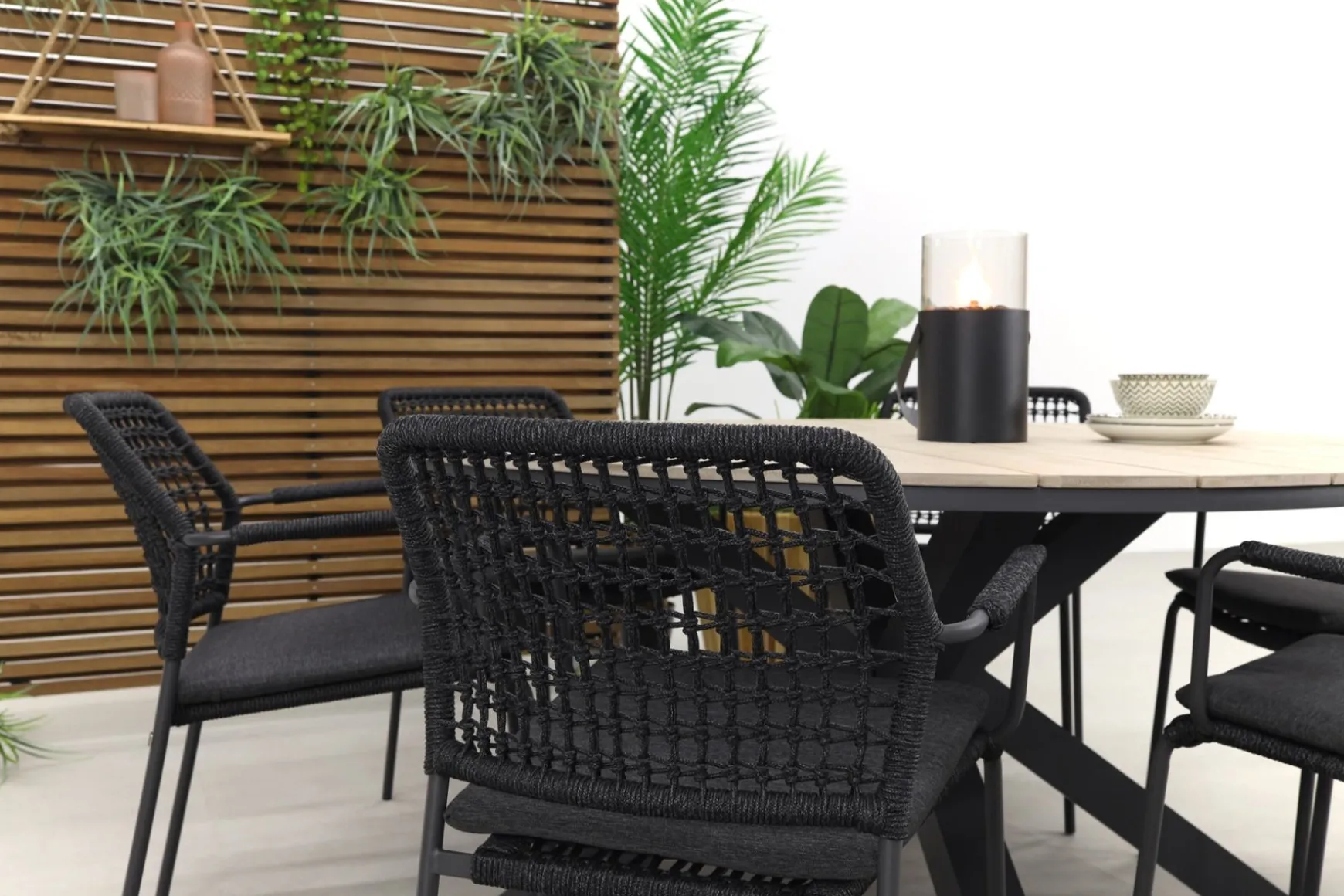 Taste Barista antraciet / Garden Impressions Edison 148 cm. - ronde tuinset