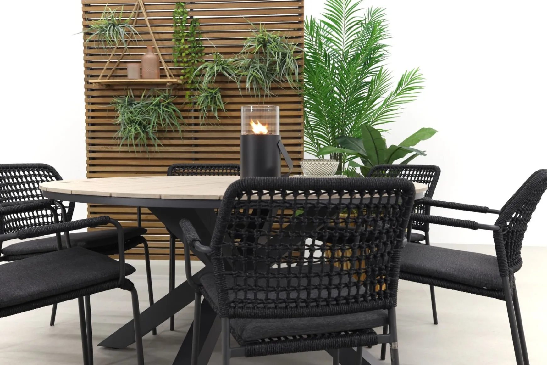 Taste Barista antraciet / Garden Impressions Edison 148 cm. - ronde tuinset