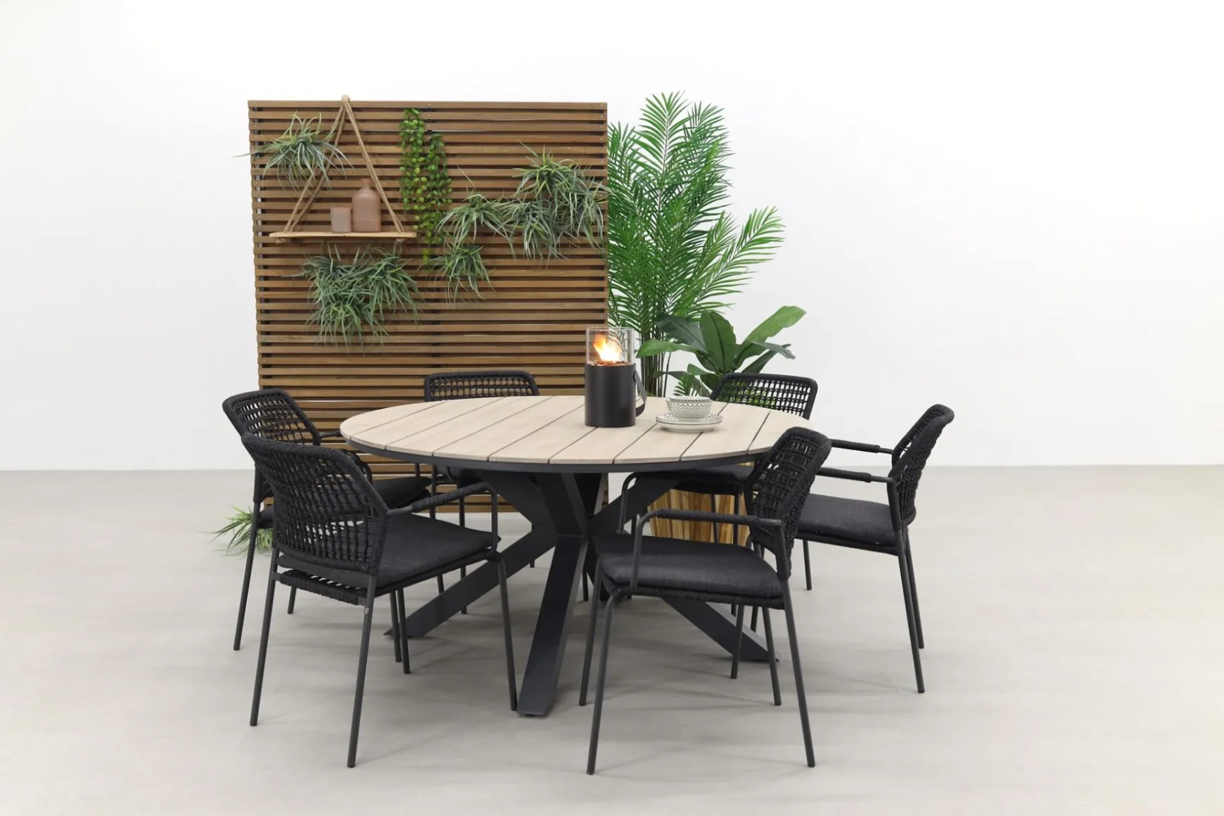 Taste Barista antraciet / Garden Impressions Edison 148 cm. - ronde tuinset