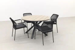 Taste Barista antraciet / GI Edison 122 cm. - ronde tuinset