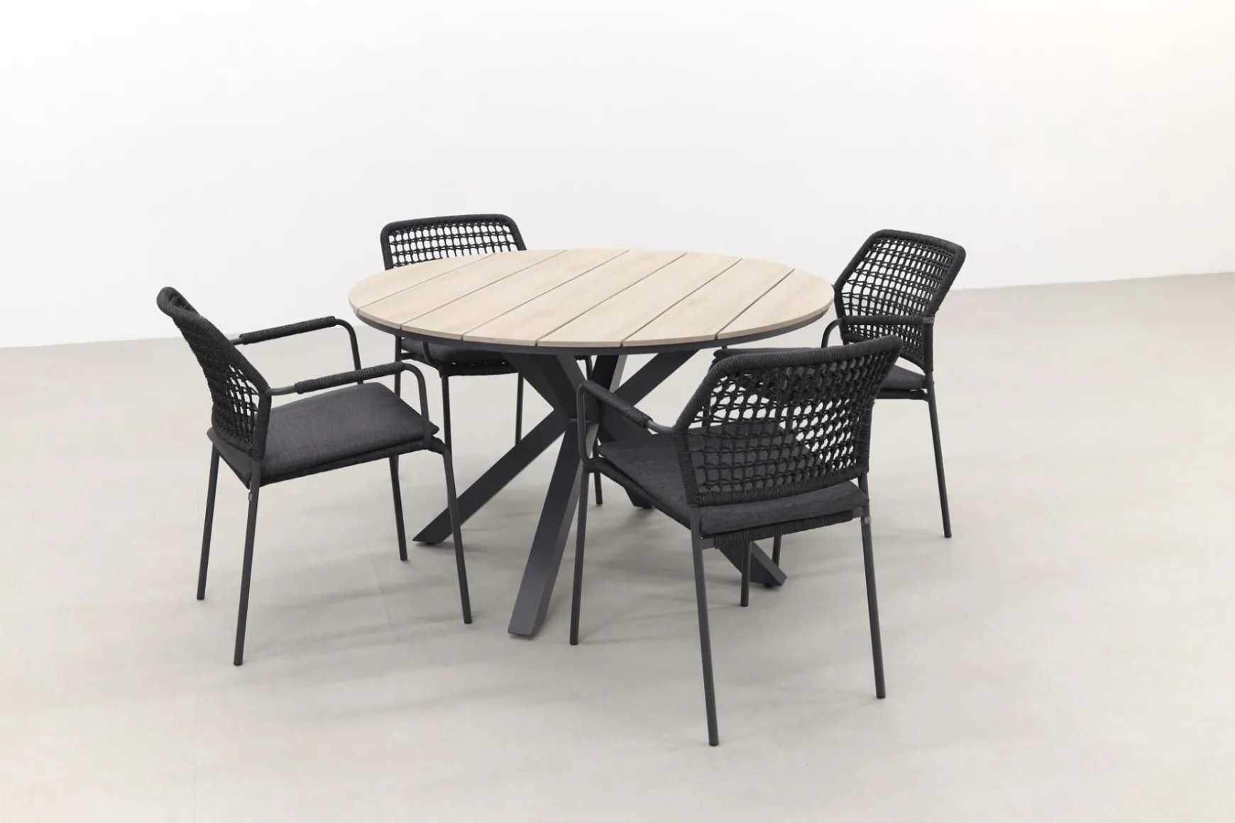 Taste Barista antraciet / GI Edison 122 cm. - ronde tuinset