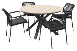 Taste Barista antraciet / GI Edison 122 cm. - ronde tuinset