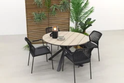 Taste Barista antraciet / GI Edison 122 cm. - ronde tuinset