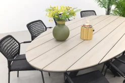 Taste Barista - Antraciet / GI Edison 280x140 cm. tafel - ovale tuinset