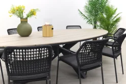Taste Barista - Antraciet / GI Edison 280x140 cm. tafel - ovale tuinset