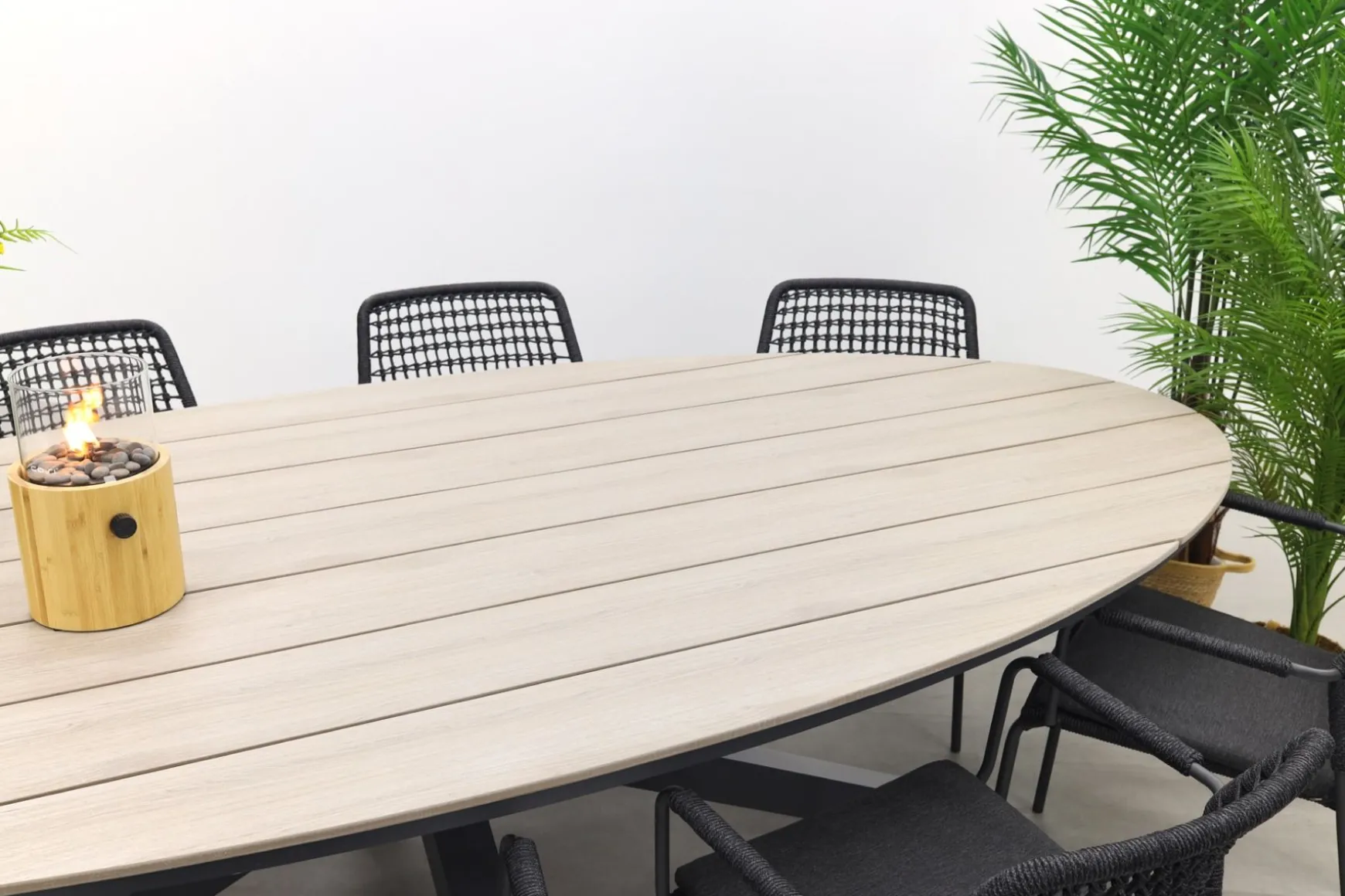 Taste Barista - Antraciet / GI Edison 280x140 cm. tafel - ovale tuinset