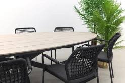 Taste Barista - Antraciet / GI Edison 280x140 cm. tafel - ovale tuinset