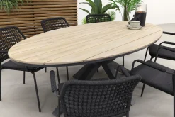 Taste Barista - Antraciet / GI Edison 220 x 115 cm. tafel - ovale tuinset