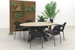 Taste Barista - Antraciet / GI Edison 220 x 115 cm. tafel - ovale tuinset