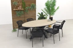 Taste Barista - Antraciet / GI Edison 220 x 115 cm. tafel - ovale tuinset